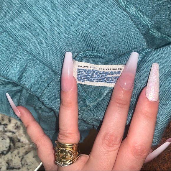 LEIFSDOTTIR Anthropologie medium blue kimono cold shoulder blouse casual boho - Picture 6 of 6